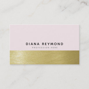 moderne berufliche, leicht rosa und Imitat Gold Visitenkarte