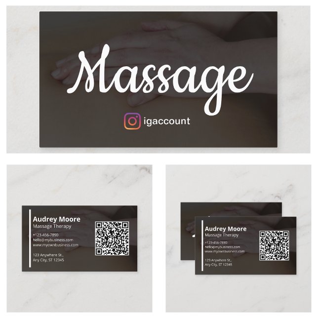 Moderne Berufliche Massagetherapie Visitenkarte (Modern Professional Massage Therapy Business Card
)