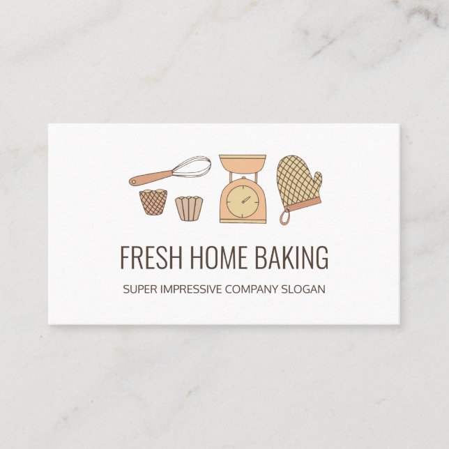 Moderne Berufliche Minimalistische Bäckerei Visitenkarte (Vorderseite)