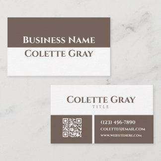 Moderne Berufliche Minimalistische Taupe White Visitenkarte
