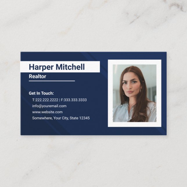 Moderne Berufliche Realtor Foto Business Card Visitenkarte (Vorderseite)