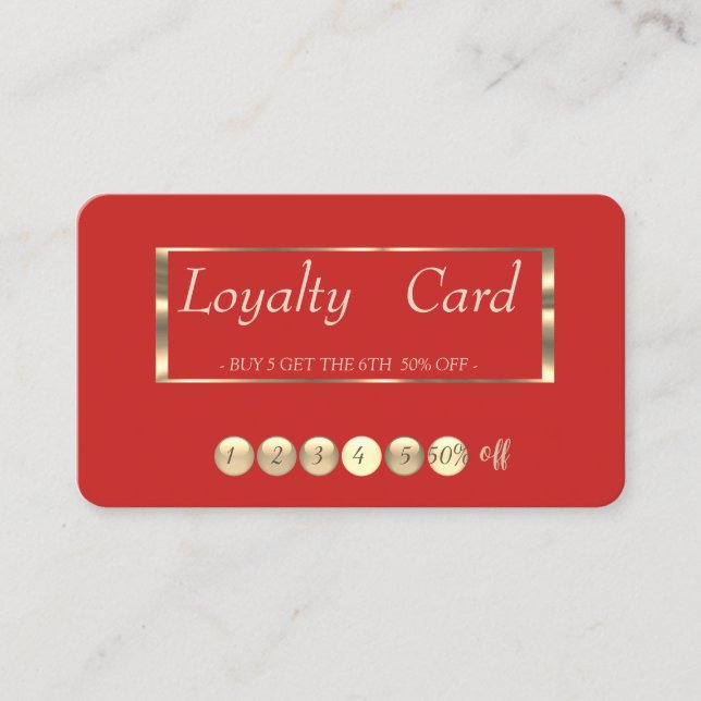 Moderne Berufliche Red Loyalty Card Treuekarte (Vorderseite)