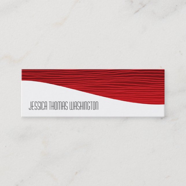 Moderne Berufliche Red Slim Business Cards Mini Visitenkarte (Vorderseite)