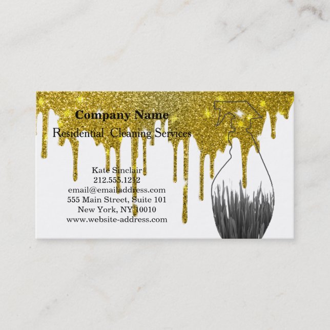 Moderne Berufliche Reinigungs-Spray-Flasche Visitenkarte (Vorderseite)