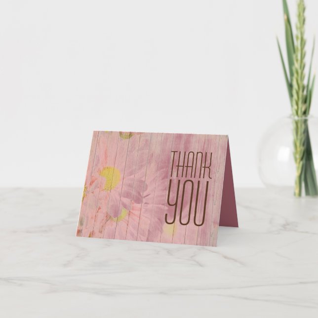 Moderne Berufliche Rose Gold Floral Minimalistisch Dankeskarte (Vorderseite)