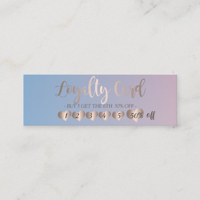Moderne Berufliche Rose Gold Hört Ombre Treuekarte (Vorderseite)