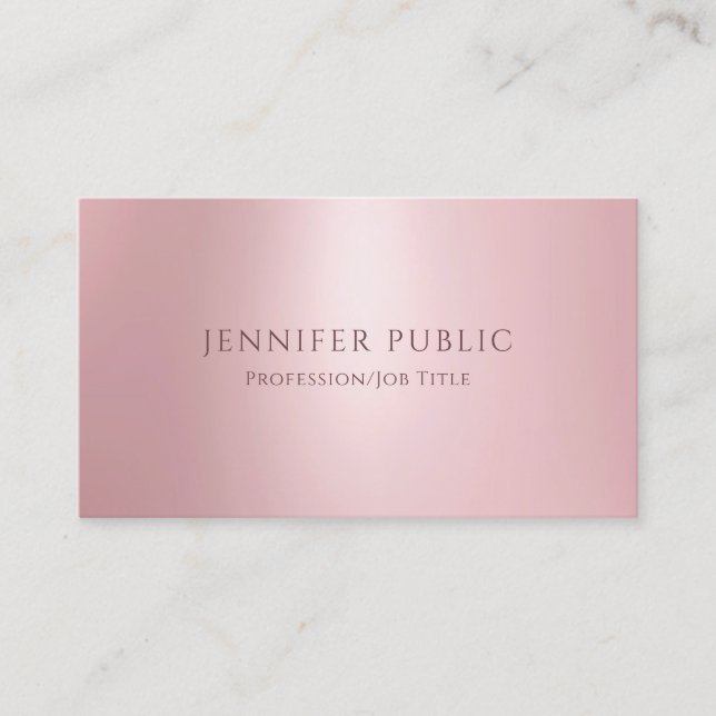 Moderne Berufliche Rose Gold Template Visitenkarte (Vorderseite)