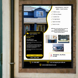 Moderne Berufliche Schwarz Gelb Real Staaten Custo Poster