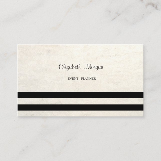 Moderne Berufliche schwarze Streifen Visitenkarte (Vorderseite)