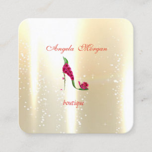 Moderne Berufliche Shiny Gold, Blume Heelse Quadratische Visitenkarte
