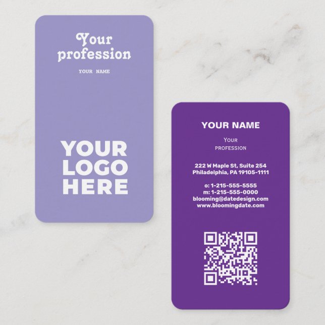 Moderne Berufliche Visitenkarte für Unternehmer (Vorne/Hinten)