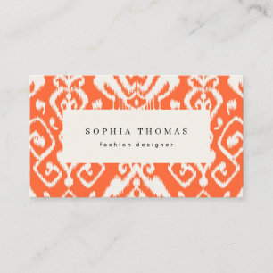 Moderne berufliche Visitenkarte Ikat Orange