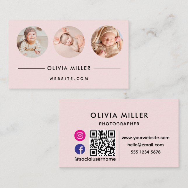 Moderne Berufliche Visitenkarte mit QR-Code (Vorne/Hinten)