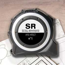 Moderne Berufsarchitektur Schwarz/Weiß Maßband