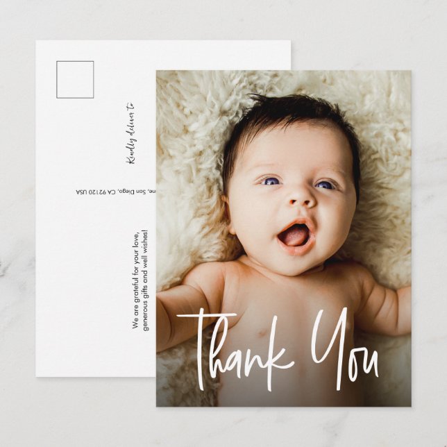 Moderne Beschriftung Kinderdusche für Neugeborene  Postkarte (Vorne/Hinten)
