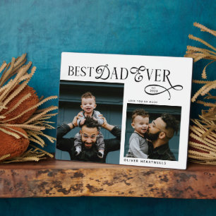 Moderne Best Dad Ever 2 Fotos Vatertagsgeschenke Fotoplatte