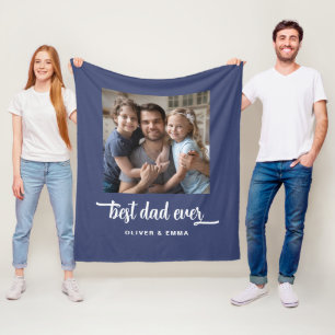 Moderne Best Dad Ever Foto Fleecedecke