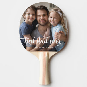 Moderne Best Dad Ever Foto Spielend Tischtennis Schläger