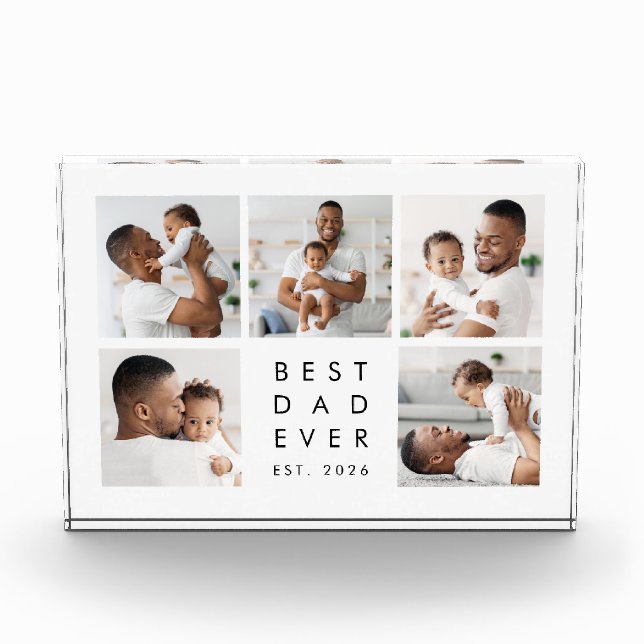 Moderne Best Dad Ever Fotocollage Fotoblock (Vorderseite)
