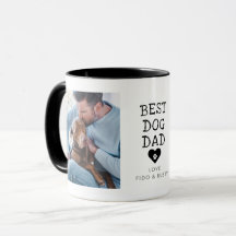 Moderne "Best Dog Vater" Paw im Herzen 2-Fotos
