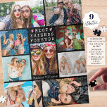 Moderne BEST FREUNDE FÜR 9 Foto Collage Black<br><div class="desc">Erstellen Sie ein Foto-Gedächtnispuzzle mit einer Collage von 9 Ihrer Lieblingsfotos von Ihnen und Ihrem Geschmack in Ihrer Wahl der Hintergrundfarbe als ein unvergessliches, bedeutsames Sake-Geschenk für Ihre BESTE FREUNDIN. TITEL ÄNDERUNG: Der einfache, klassische Titel BEST FRIENDS FOREVER kann geändert werden und Sie können Ihren Namen oder eine persönliche Nachricht...</div>