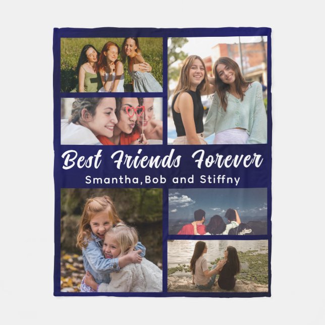 Moderne BEST FREUNDE FÜR Foto Collage Names Fleecedecke (Vorderseite)