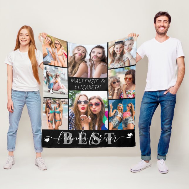 Moderne BEST FREUNDE FÜR Script 8 Foto Fleecedecke (Beispiel)