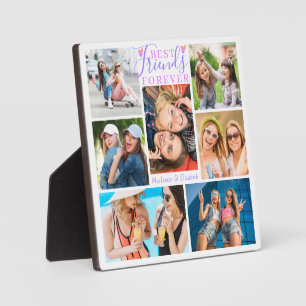 Moderne BEST FREUNDE FÜR ÜBER 7 Foto Lila Pink Fotoplatte