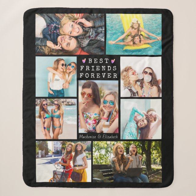 Moderne BEST FREUNDE FÜR ÜBER 9 Foto Personalisier Sherpadecke (Vorderseite)