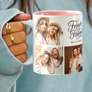 Moderne Best Friend BFF Script Foto Zweifarbige Tasse