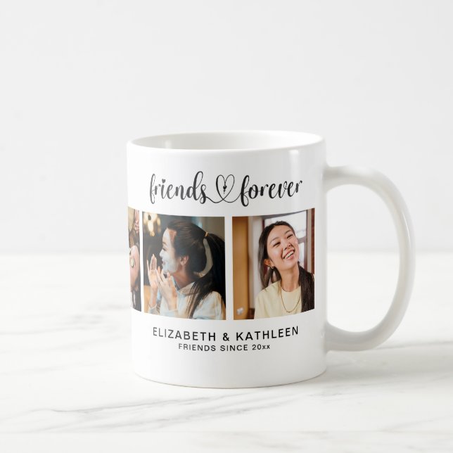 Moderne Best Friends Forever 5 Foto Collage Tasse (Rechts)