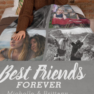 Moderne Best Friends Foto   Grau Fleecedecke
