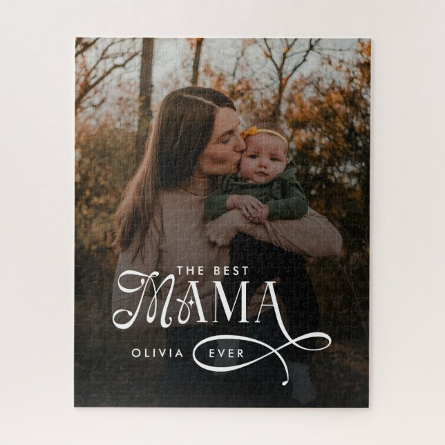 Moderne Best Mama Ever Foto Muttertagsgeschenke (Vertikal)