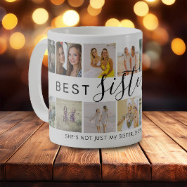 Moderne "Best Sister Ever" FotoCollage Kaffeetasse