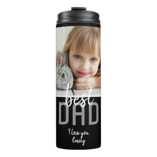 Moderne beste Dad Foto-Schwarze-Fotografie zum Vat Thermosbecher