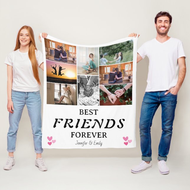 Moderne beste Freunde Foto Collage Fleece Blanket (Beispiel)