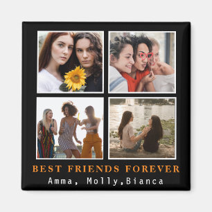 Moderne beste Freunde für immer FotoCollage   Best Magnet