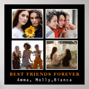 Moderne beste Freunde für immer FotoCollage   Best Poster