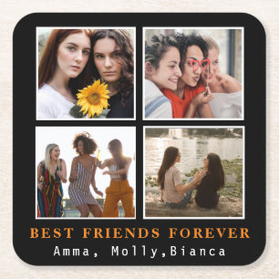 Moderne beste Freunde für immer FotoCollage   Best Rechteckiger Pappuntersetzer