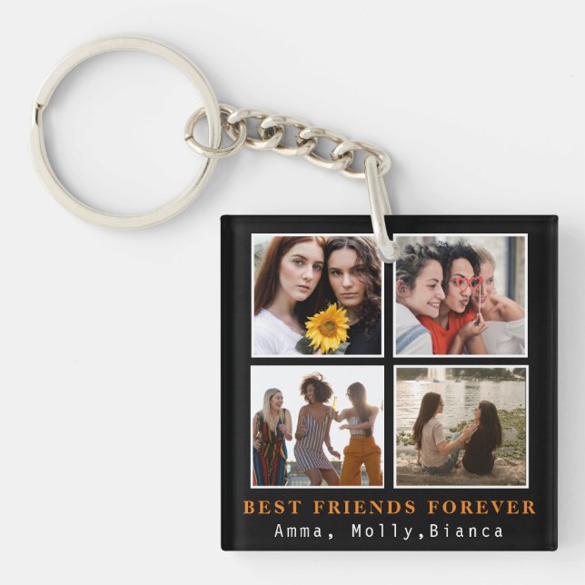 Moderne beste Freunde für immer FotoCollage | Best Schlüsselanhänger (Vorderseite)
