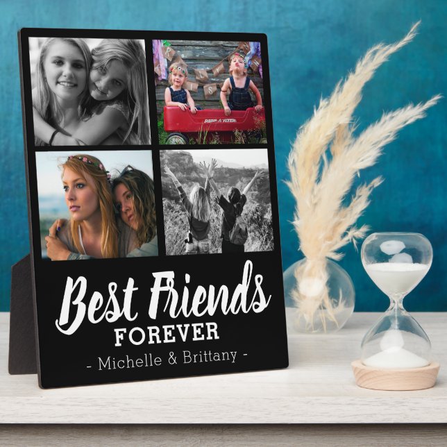 Moderne beste Freunde für immer FotoCollage Fotoplatte (Seite)