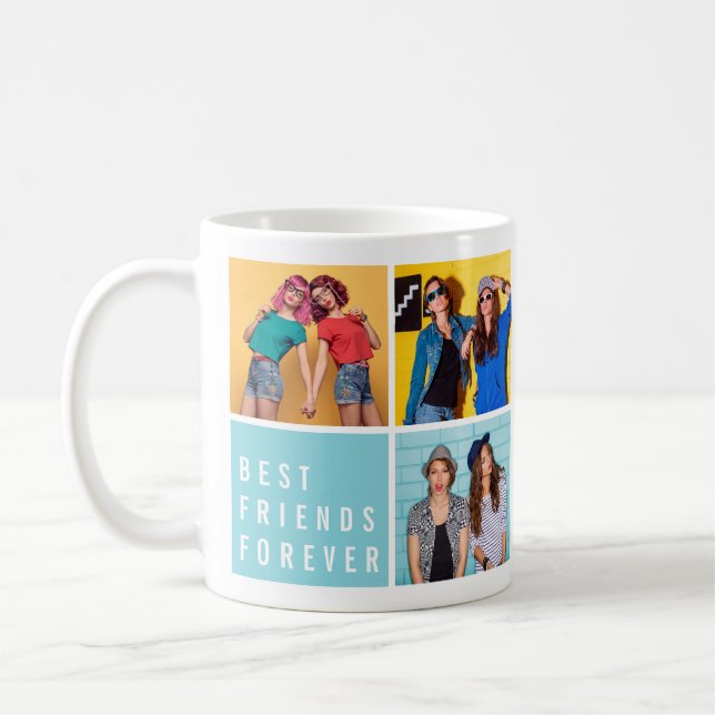 Moderne beste Freunde für immer FotoCollage Kaffeetasse (Links)
