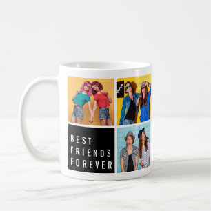 Moderne beste Freunde für immer FotoCollage Kaffeetasse