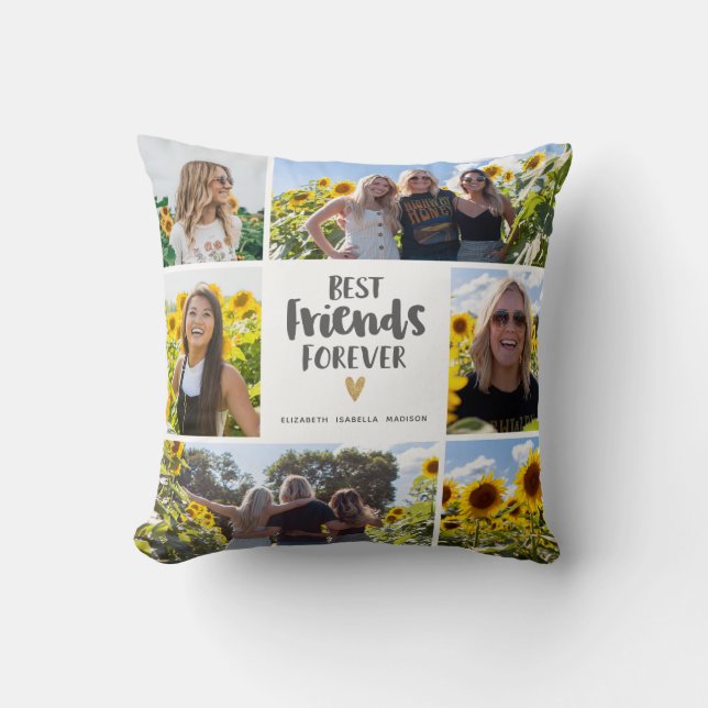 Moderne beste Freunde für immer FotoCollage Kissen (Vorderseite)