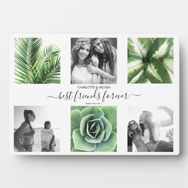 Moderne beste Freunde für immer Fotografie Collage Fotoplatte (Vorderseite)