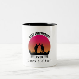 Moderne beste Freunde für immer Typografie Zweifarbige Tasse