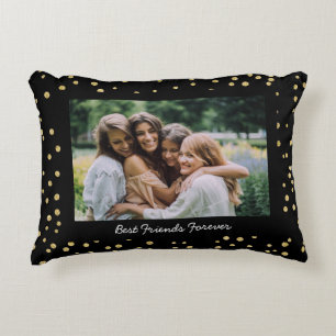 Moderne BESTE FREUNDIN Besties Foto Black Gold Dekokissen