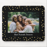 Moderne BESTE FREUNDIN Besties Foto Black Gold  Mousepad<br><div class="desc">Glam Modern Best Friends BESTE FREUNDIN Besties Foto Black and Gold Dot Mouse Pad</div>