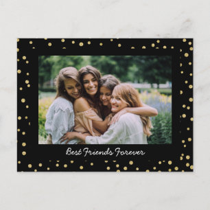 Moderne beste Freundinnen BFF Besties Foto Schwarz Postkarte