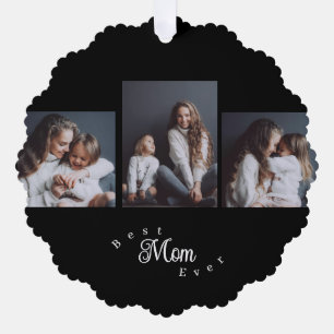 Moderne Beste Mama Aller Elegante Schrift Schwarz Ornament Karte